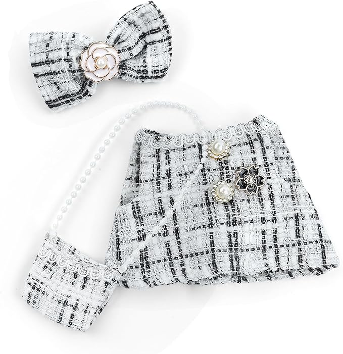 17cm Doll Clothes Set-Adorable Outfits for Dolls-Stylish Accessaries Clothes Dress-Up-Replaceable Clothing Collections, Includes Hat, Top, Skirt(White-Style A)