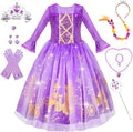 Meland Princess Dress Up for Girls, Dress Up Clothes for Halloween Costumes, Birthday Gift for Toddlers Aged 3-10 Years Old
