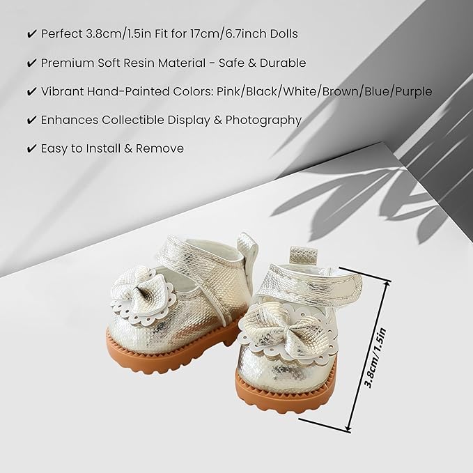Clothes for Dolls Accessories (No Doll), Cute Outfit Set 5 Pieces Bib Pants for 15 & 17cm Doll Suit, Stylish Dress Up Overalls Doll Clothing Set Replacement with Hat Clothes Shoes Brown