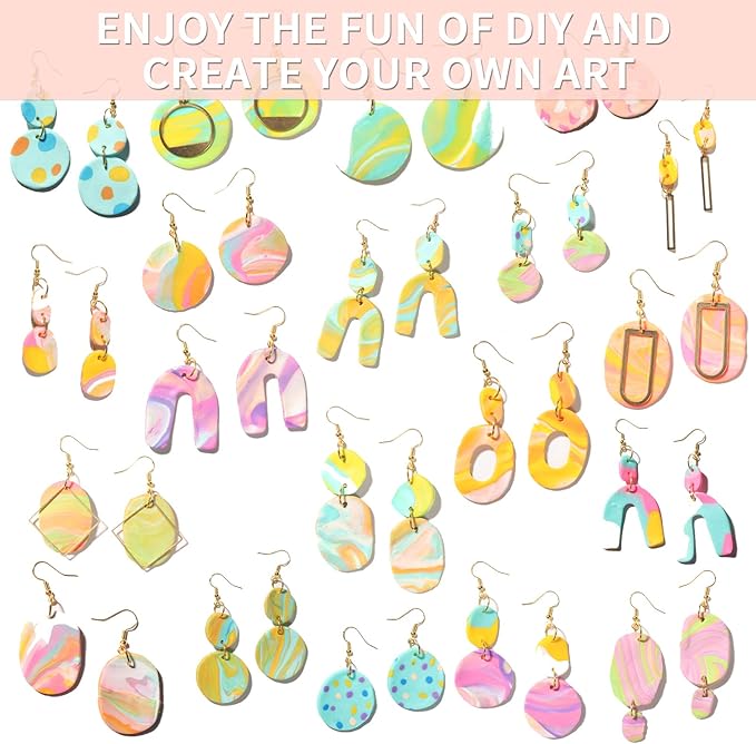 Patemby 183PCS Polymer Clay Earring Making Kit for Art Crafts Gifts Teen Girls and Adults, Ages 8-12 Year Old DIY Polymer Clay Earring Jewelry Craft Making Gift Set