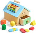 Montessori Toys for 1 2 3 Years Old Boys and Girls 5 in 1 Wooden Baby Drop Toys,Woode Shape Sorting and Stacking Learning Toys for Toddlers Wooden Toy for Kids Age 12 Months Gift for Kids