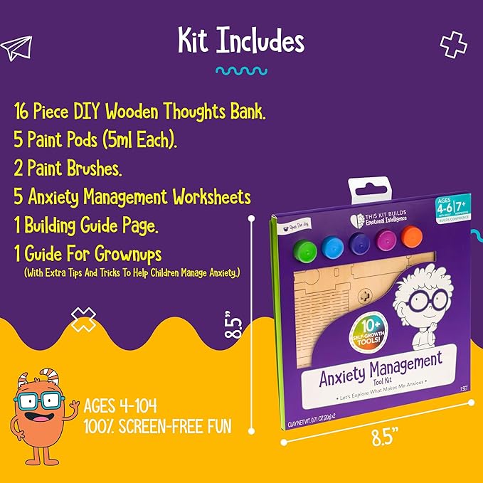 Open The Joy Anxiety Buster Toolkit: The Ultimate Comprehensive Kit for Kids, Packed with Therapeutic Tools and Playful Learning to Help Conquer Worries - Ages 4+