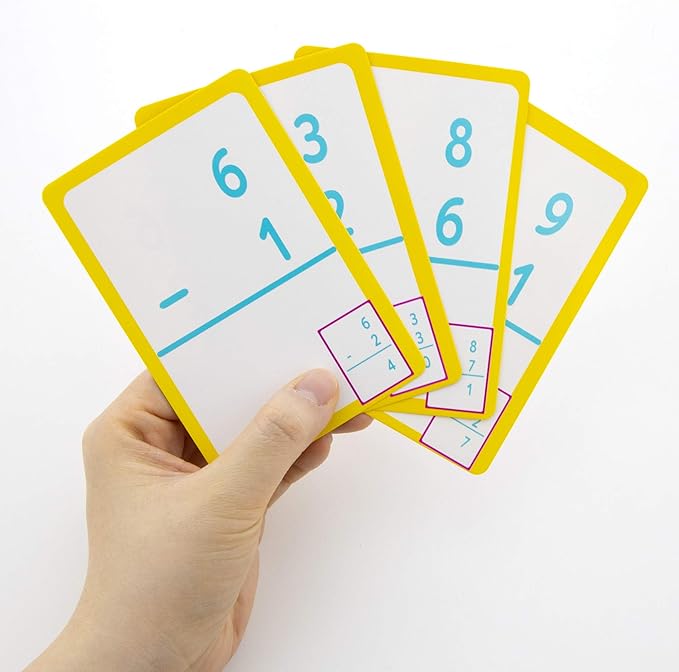 BAZIC Subtraction Flash Cards, Numbers Math Flashcards Game at School Home, Problem Solving (36/Pack), 24-Packs