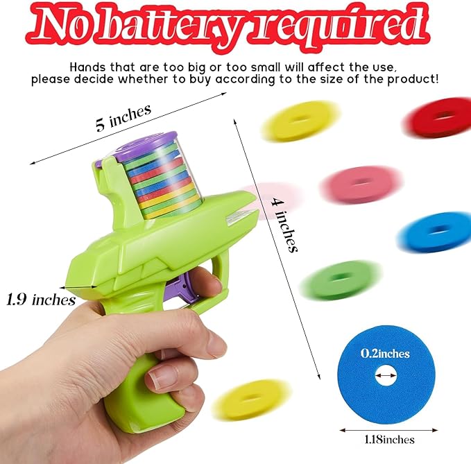 Sumind 2 Pieces Foam Disc Launcher Zip Shot Shooter Disc Shooter (Red, Green)