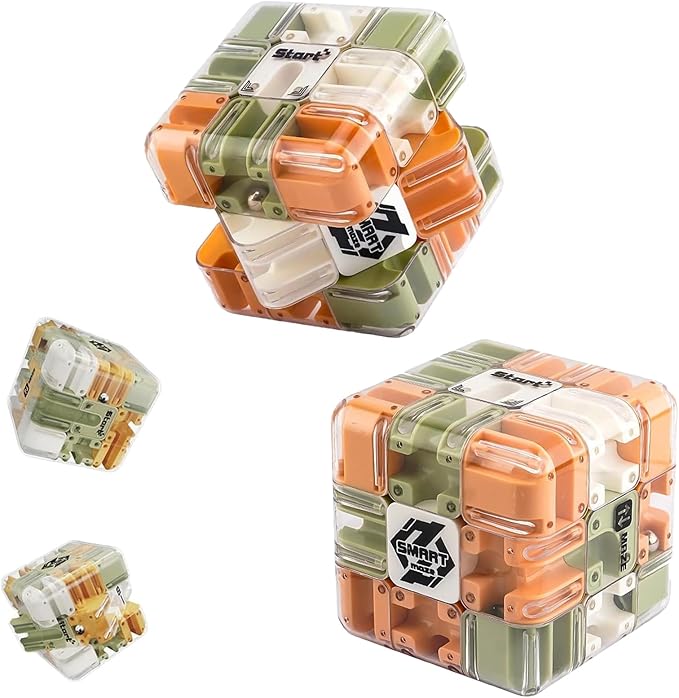 Large Labyrinth 3D Puzzles Maze Cube - Engaging Brain Teaser Toy, 3D Magic Cube Maze Ball Puzzle, Spatial Awareness Brain Training Toy for Stress Relief & Logic Development (2pcs)