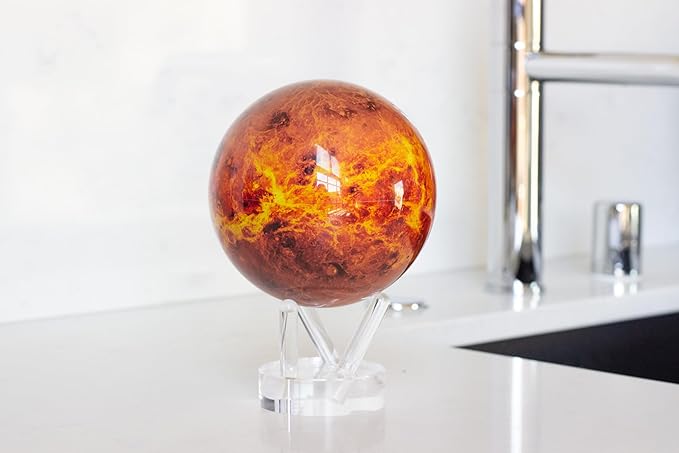 MOVA Globe – Venus 4.5” | Solar Powered Rotating Planet Model for Decor or STEM Learning | Based on NASA Imagery