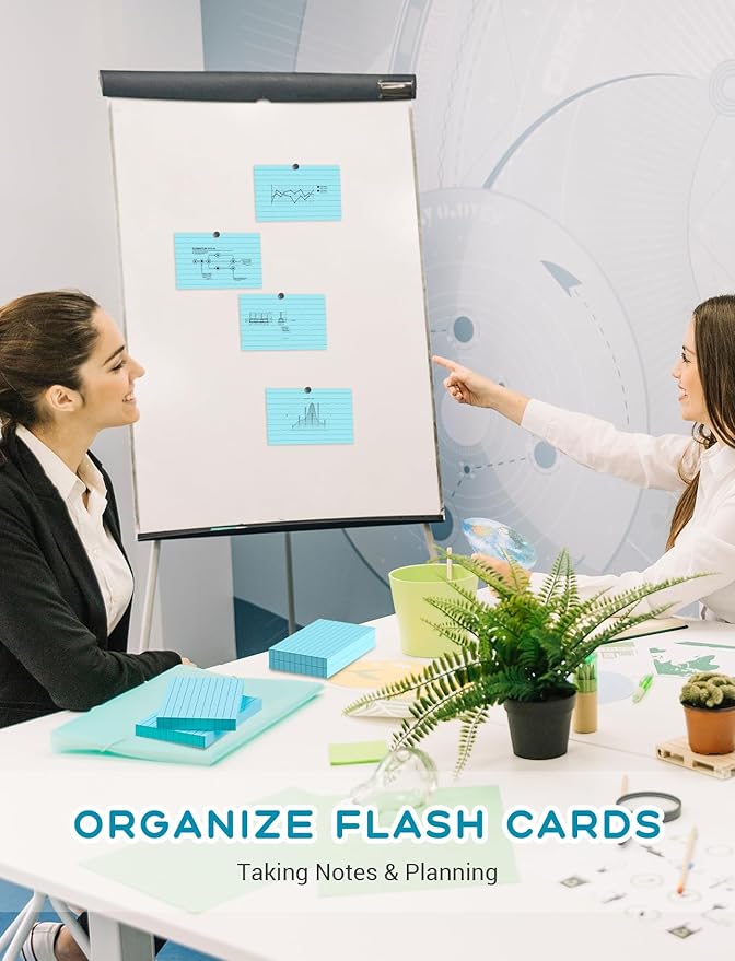 Blue Index Cards Notecards 3x5 Lined, 200 PCS Colored Index Cards Flashcards, Thick 3 x 5 Study Cards, Single-Printing Lined Index Card, 3 by 5 Color Index Flash Cards Ruled for School Office Home