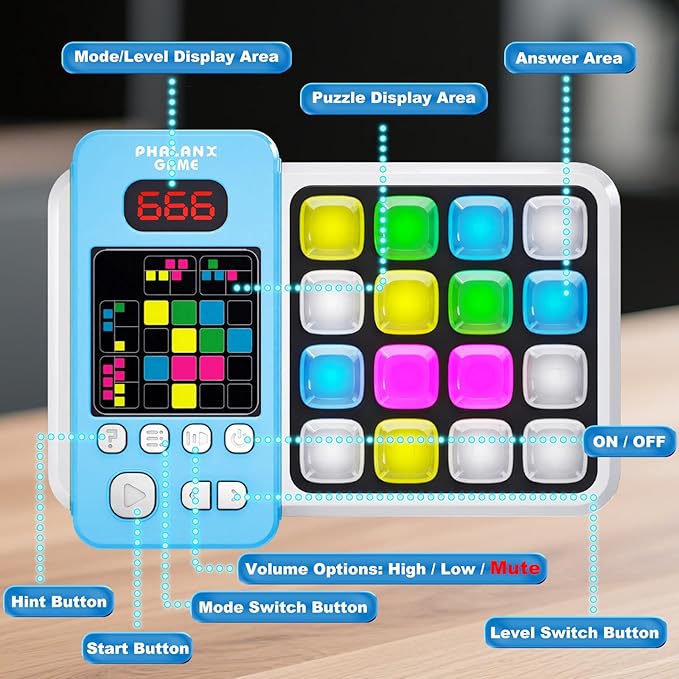 Logic Puzzle & Memory Game for Kids 3+, Tutorial Mode & LED Display – Interactive Brain Development Game for Family Fun & Gifts