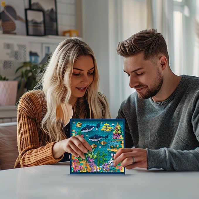 Micro Brick Ocean World Building Set, 3D Wall Art Home Office Decoration or Table Display, Creative Building Craft Set, Ideas Gift Building Toy for Adults,Teens Ages 8+ Kids