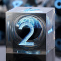 DNDND Dragon Eye Blue Resin Dice Set with Gorgeous Gift Case for Tabletop RPG Games