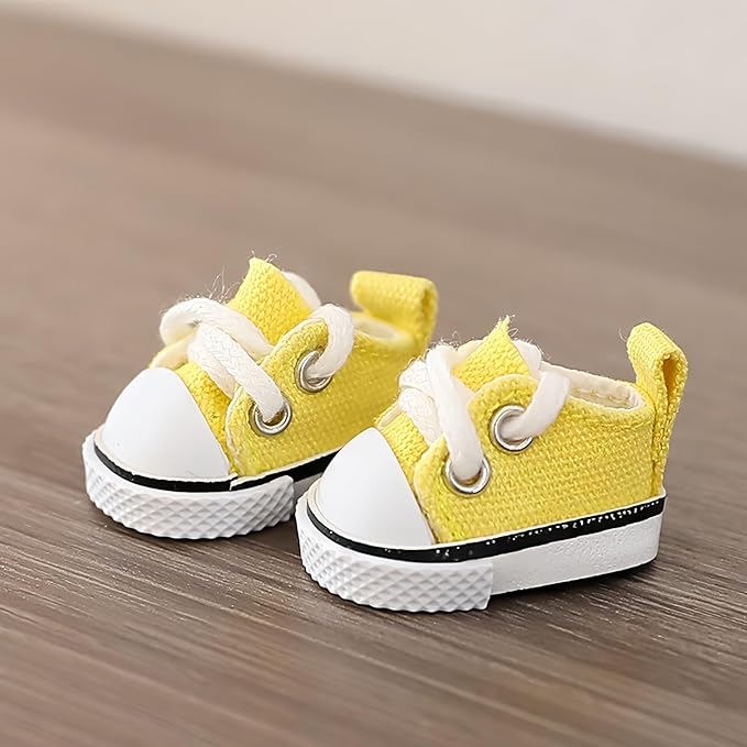 17cm Doll Shoes (No Doll), Mini Shoes Replacement, Cute Kawaii Fashion Shoes for 6.7inch Doll Suit, Shoes & Clothes Accessories for 1st/2nd/3rd Gen Doll Play & Display Yellow