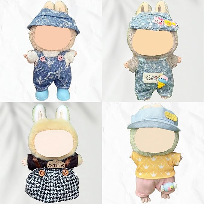 4 Pack—17cm Doll Clothes,Premium Doll Outfit with Accessories,Doll Princess Skirt,Cute Clothes Outfit for 17cm Dolls,End Dolls Fashion Clothing Set(No Dolls and Shoes) (Set 3)