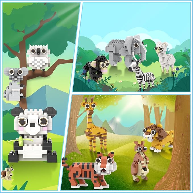 Party Favors for Kids 8-12, Mini Animals Building Blocks Sets,Goodie Bags Stuffers for Kid, Small Toy Prizes, 12Pack Kits Birthday Party Favor Gifts Toys for Ages 8 9 10 11 12