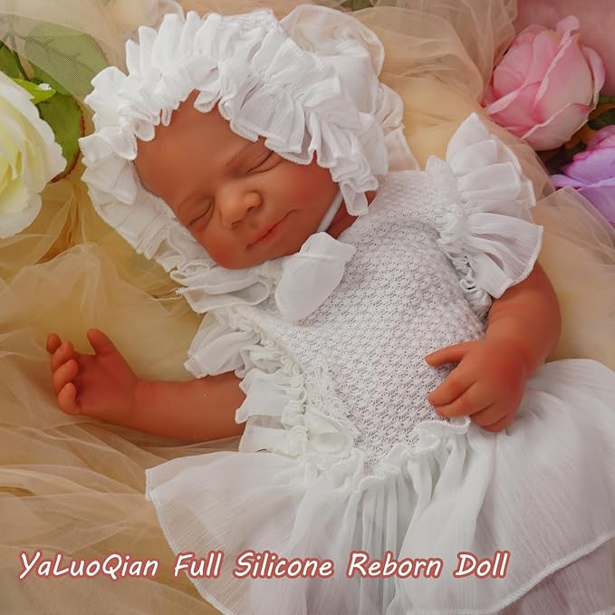 Full Silicone Reborn Baby Doll, 20 Inch Lifelike Newborn Girl, Reborn Baby Dolls Silicone Full Body Sleeping for Therapy & Memory Keepsake