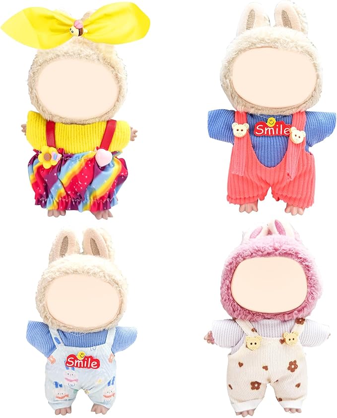 4 Pack—17 cm Doll Clothes Clothes for Doll Cute Accessories for Fashion Dolls Clothing Girl Chic Style Set Elegant Dress Accessories(No Dolls and Shoes) (Set 8)