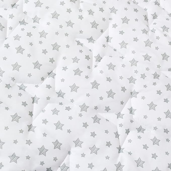 Mat of Teepee Tent for Kids, Toddler Teepee Mat Cushion, Anti Slip Bottom Square Padded Mat 43''x 43'' Kids Teepee Mat for Boys and Girls, Toddler Teepee Quilted Mat, White Star