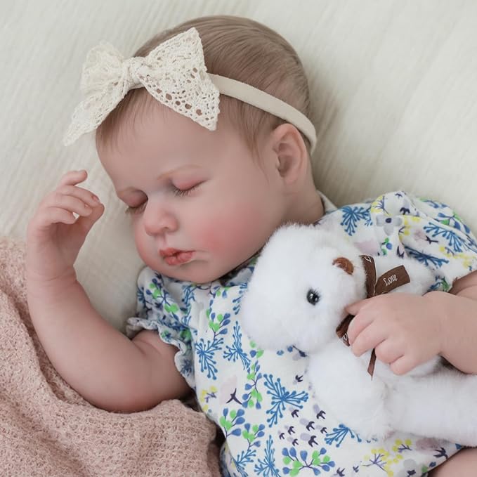 SCOM Lifelike Reborn Baby Dolls - 20 inch Cute Realistic Baby Girl, Soft Full Vinyl Body Newborn, Washable & Poseable, with Accessories for Boy Girl Ages 3+ Yrs Gift, Birthday,Christmas,Halloween