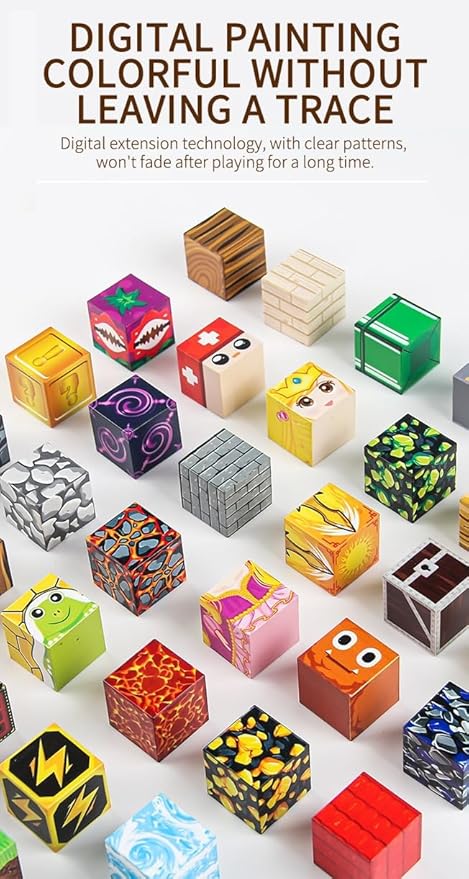 Magnetic Blocks, 200-Piece 0.8in Build Knight&Princess Magnet Game Set, Stacking Building Blocks Cubes Magnets for Kids, STEM Sensory Creative Toys Games for Toddler Boys & Girls 676