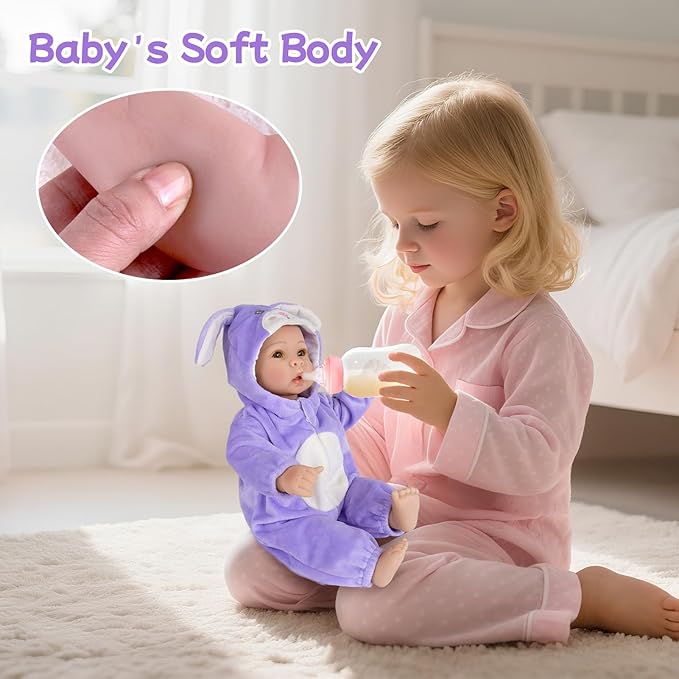 Real Life Baby Dolls - 17" Lifelike Baby Dolls, Soft Baby Doll with Open Eyes, Gifts for 3+ Years
