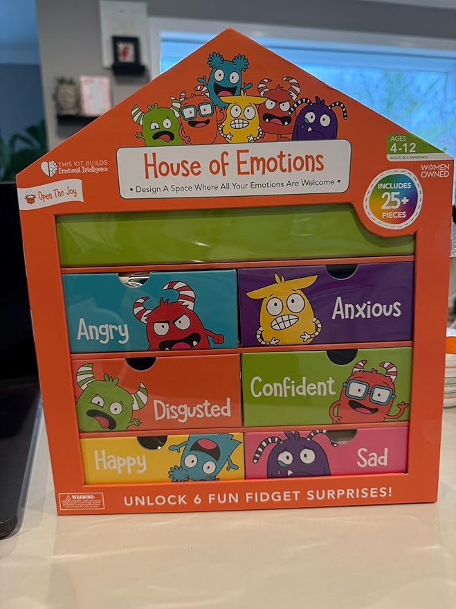 Open The Joy House of Emotions - DIY Emotional Playhouse Kit for Kids Ages 4-12, Social Emotional Learning (SEL) Activities, Creative Crafting for Emotional Intelligence and Mindfulness