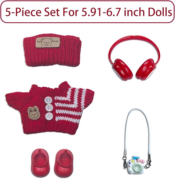 17cm Doll Clothes Set Fashion Doll Clohtes with Accessories of Doll Clothing Suitable for Various Outfits of Dolls (Style P)