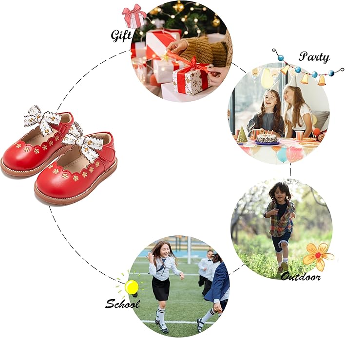 Felix & Flora Toddler Little Girl Mary Jane Dress Shoes - Ballet Flats for Girl Party School Shoes