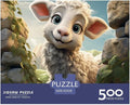 Sheep Thickened Wooden Jigsaw Puzzle for Adults Fun 500 Piece 3D Animal Decoration Toy Intellectual Game Education Game Stress Relief Toy Relaxation and Intelligence 500pcs (52x38cm)