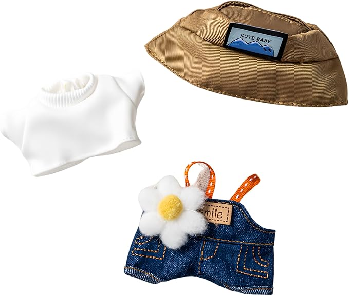 Clothes Set for 17cm Dolls, Hat & Overalls Set for 17cm Accessories Suit, Cute Clothes for Dress up Unique Style