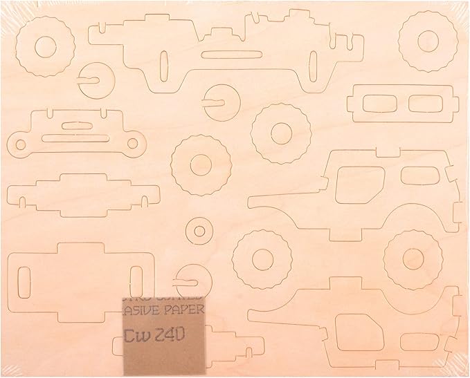 Georgie Porgy 2 Packs 3D Wooden Jigsaw Puzzle Set for Kids, Wooden Car Brain Teaser Puzzles Woodcraft Construction DIY Kits for Birthday STEM Gifts Educational Toys for Boys Girls (Car Pickup)