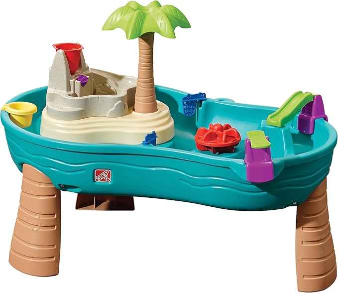 Step2 Splish Splash Seas Water Table, Kids Water Table Activity Sensory Playset, Summer Outdoor Toys, 9 Piece Water Toy Accessories, For Toddlers 1.5+ Years Old, Blue & Purple