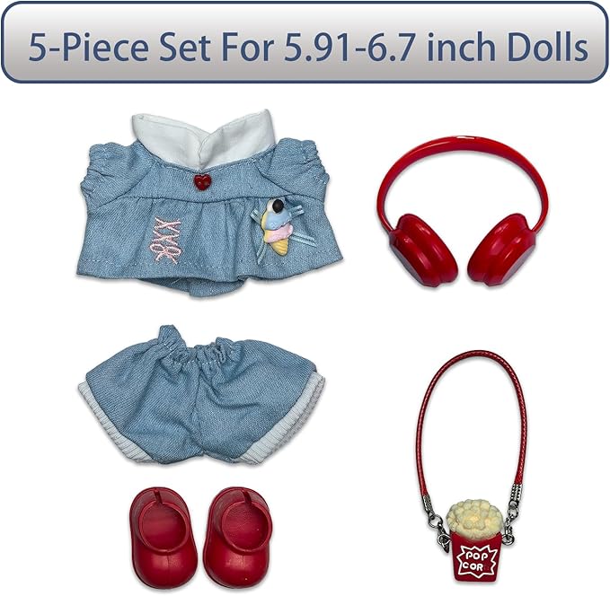 17cm Doll Clothes Set Fashion Doll Clohtes with Accessories of Doll Clothing Suitable for Various Outfits of Dolls (Style K)