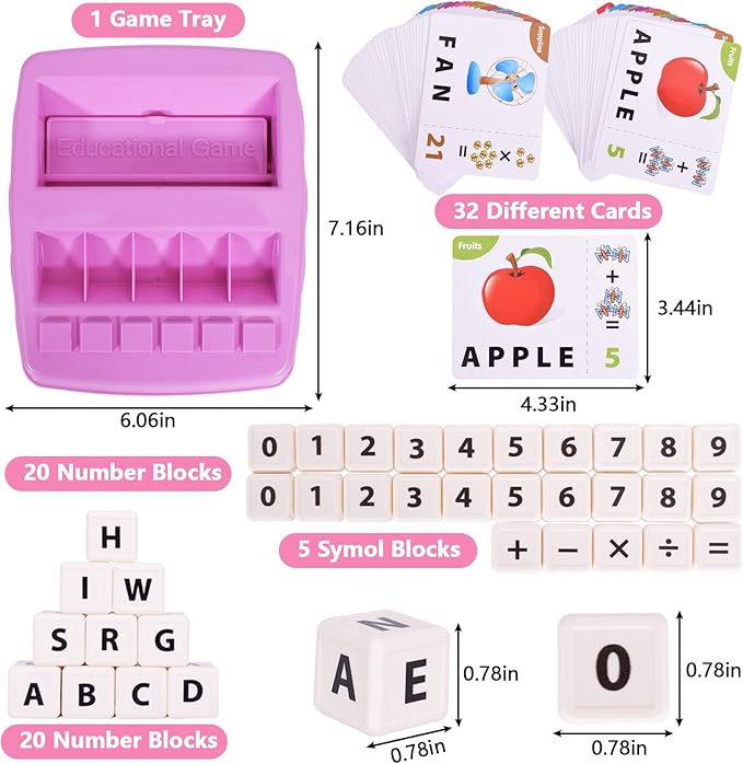 Educational Toys for Kids Ages 3-8, Matching Letter Spelling Game ABC Learning, learning toys for 4-7 year old girls ,Birthday Party Gifts Easter Basket Stuffer for 3 4 5 6 7 8 Year Olds Girls Pink