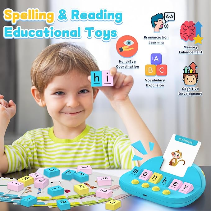 HOMESTEC Phonics Flash Cards for Toddlers, Matching Letter Game Learning Toys for Kid, Autism Speech Therapy Materials 322 Sight Words,Boy Girl Birthday