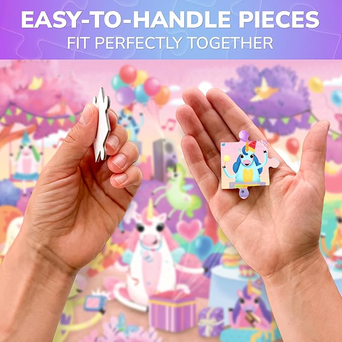 QUOKKA Puzzles for Kids Ages 4-6 – 60 Piece Jigsaw Puzzles for Toddlers Ages 3-5 with Unicorns – Quiet Time Toy for Preschoolers 2-4 – FSC Certified Educational Learning Game for Boys and Girls