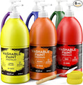 Nicpro 6 Colors Large Washable Paint Set (69 oz, 2040ml), Acrylic Bulk Paint Supplies Non Toxic Children Tempera Paint for Art, Craft DIY, Poster & Finger Paint, School, Home,Classroom