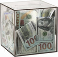 Clear Piggy Bank for Adults/Kids, Acrylic Unopenable Money Box for Cash Coin Saving, Must Break to Open, Money Saving Jar for Adults Boys Girls, Size 5.9''