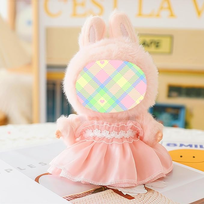 Clothes for Dolls Accessories, Outfit Set Gauze Dress for 15cm 17cm Doll (No Doll), Romantic Skirt Doll Clothing Set Replacement Pink