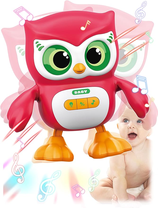 Kids Education Music Dancing Owl Toy, Baby Crawling Musical Dancing Toy for 3-12 Months Toddlers, with Lights, Music and Dance, Birthday Gift for Boys and Girls
