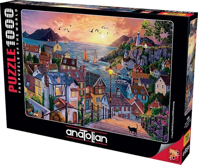 Anatolian Puzzle - Coastal Town at Sunset, 1000 Piece Jigsaw Puzzle, #1098