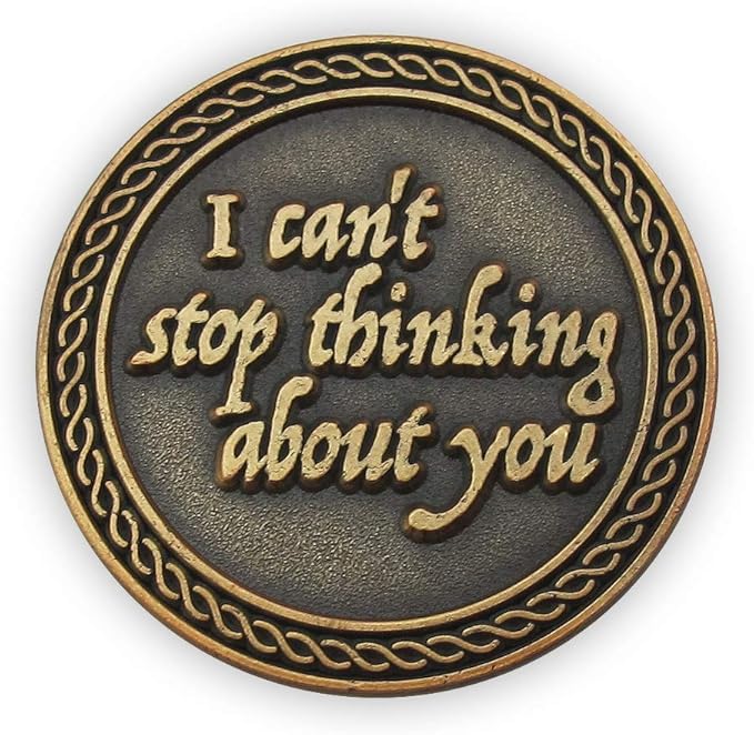 Bulk Set of 10 Romantic Love Expression Coins, I Cherish You, I Can't Stop Thinking About You, Anniversary Pocket Tokens for Date Night, Love Gift for Men & Women, from Him or Her