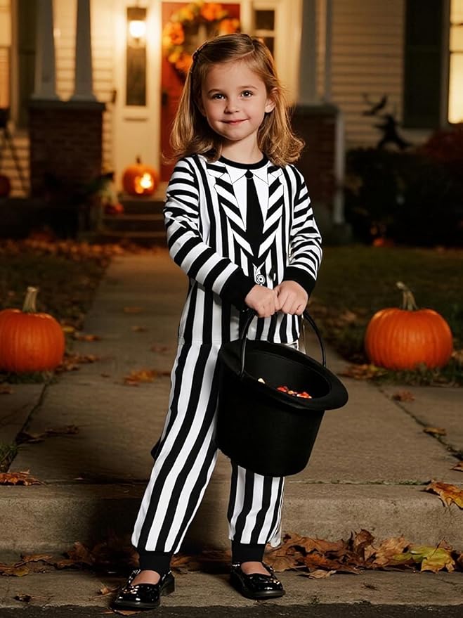 A&J DESIGN Pure Cotton Printed Pjs for 2-14 Years Kids, 2-Piece Long-Sleeved Pajamas Set