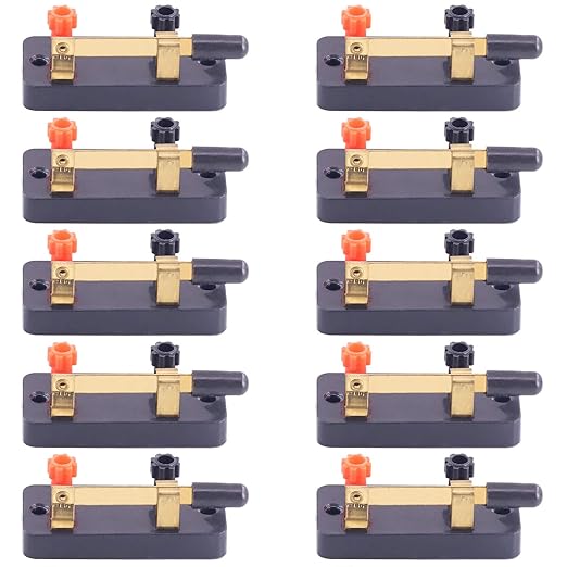 Swpeet 10Pcs Single Pole Single Throw Switch Kit, Perfect for Physics Laboratory, School Electronic Experimenting, Great for Demos Teaching Basic Principles of Electricity & How a Simple Circuit Works