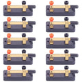 Swpeet 10Pcs Single Pole Single Throw Switch Kit, Perfect for Physics Laboratory, School Electronic Experimenting, Great for Demos Teaching Basic Principles of Electricity & How a Simple Circuit Works
