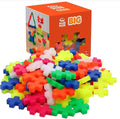 PLUS PLUS Big - Open Play Set - 100 Piece - Neon Color Mix, Construction Building Stem/Steam Toy, Interlocking Large Puzzle Blocks for Toddlers and Preschool
