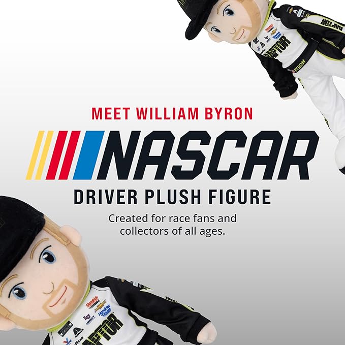 Playtime by Eimmie NASCAR-Themed Soft Baby Doll, 14-Inch Plush Racing Rag Doll for Kids, Hendrick Motorsports William Byron (Raptor) Plush Figure, Fabric Stuffed Toy for All Ages