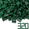 Feleph 2x4 Bricks Dark Green 320 Pieces Parts Classic Building kit Creative Play Set Basic Blocks Toy Accessories Compatible with 3001 Major Brands