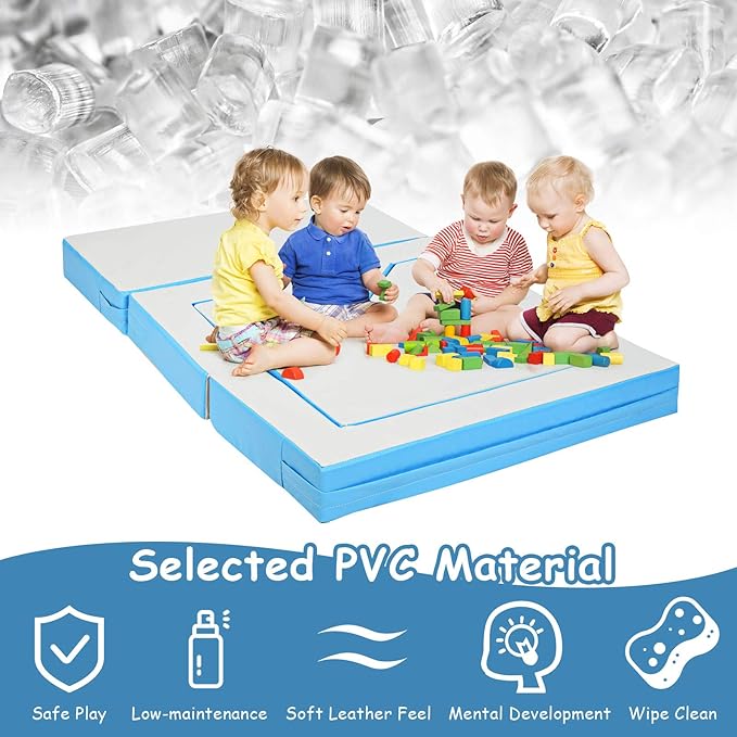Costzon Climb and Crawl Foam Playset, 4-in-1 Convertible Furniture Into Toddler Bed, Sofa, Table, Activity Play Blocks, 8-Piece Lightweight Couch for Kids, Baby, Preschooler (Contemporary)