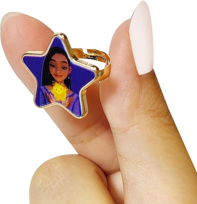 LUV HER Kids Jewelry: 4-Piece Adjustable Rings for Girls, Ring Sets with metal charm Fashion Girls Jewelry Ages 4+