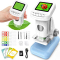 Microscope for Kids, 1200X Kids Microscope Pocket Portable Microscopes with Photo and Video Function, Mini Handheld Digital 2" Screen Rechargeable Student Edu Science Microscopes for Kids 6-7 8-12
