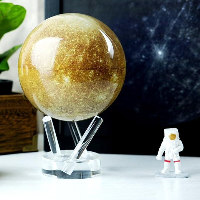MOVA Mercury Globe 6” – Rotating Solar Planet Model with Realistic Surface Detail | No Wires or Batteries | Silent Motion Decor